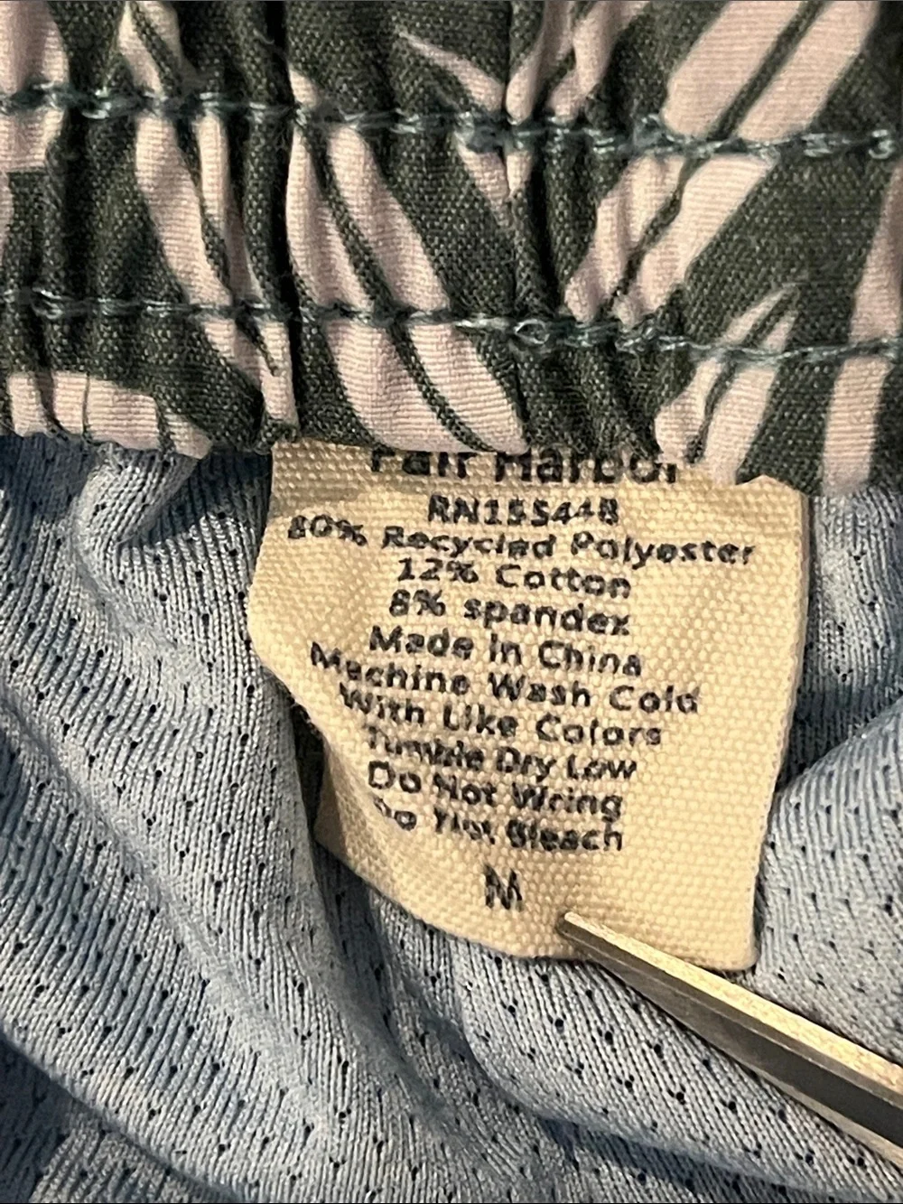 Fair Harbor Swim Shorts Mens Medium Green Floral Trunks Lined Quick Dry Beach M